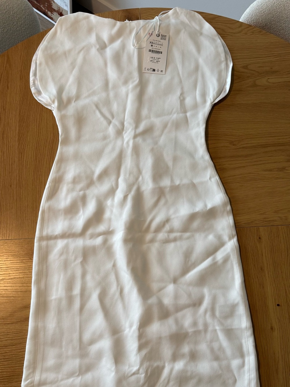 Zara White Maxi Dress with Cap Sleeves